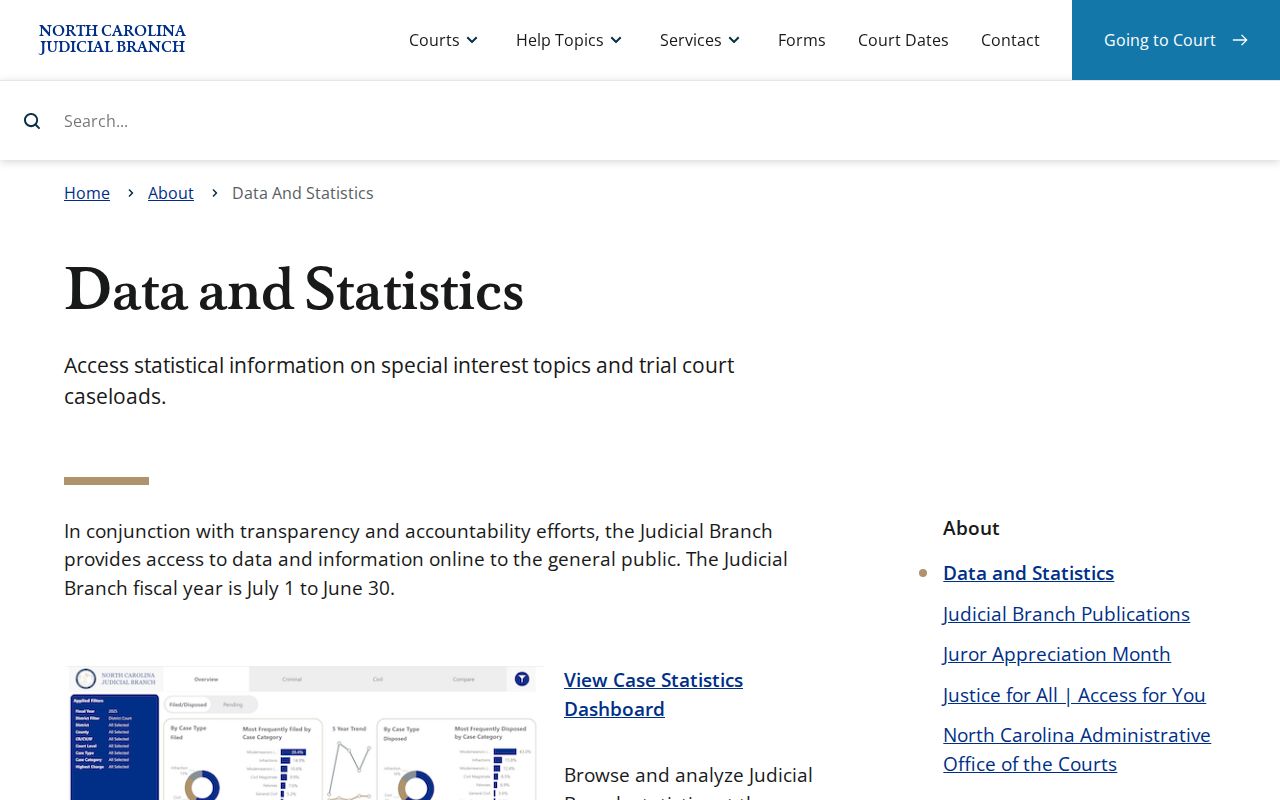 Rowan County case search image from North Carolina court data and statistics source
