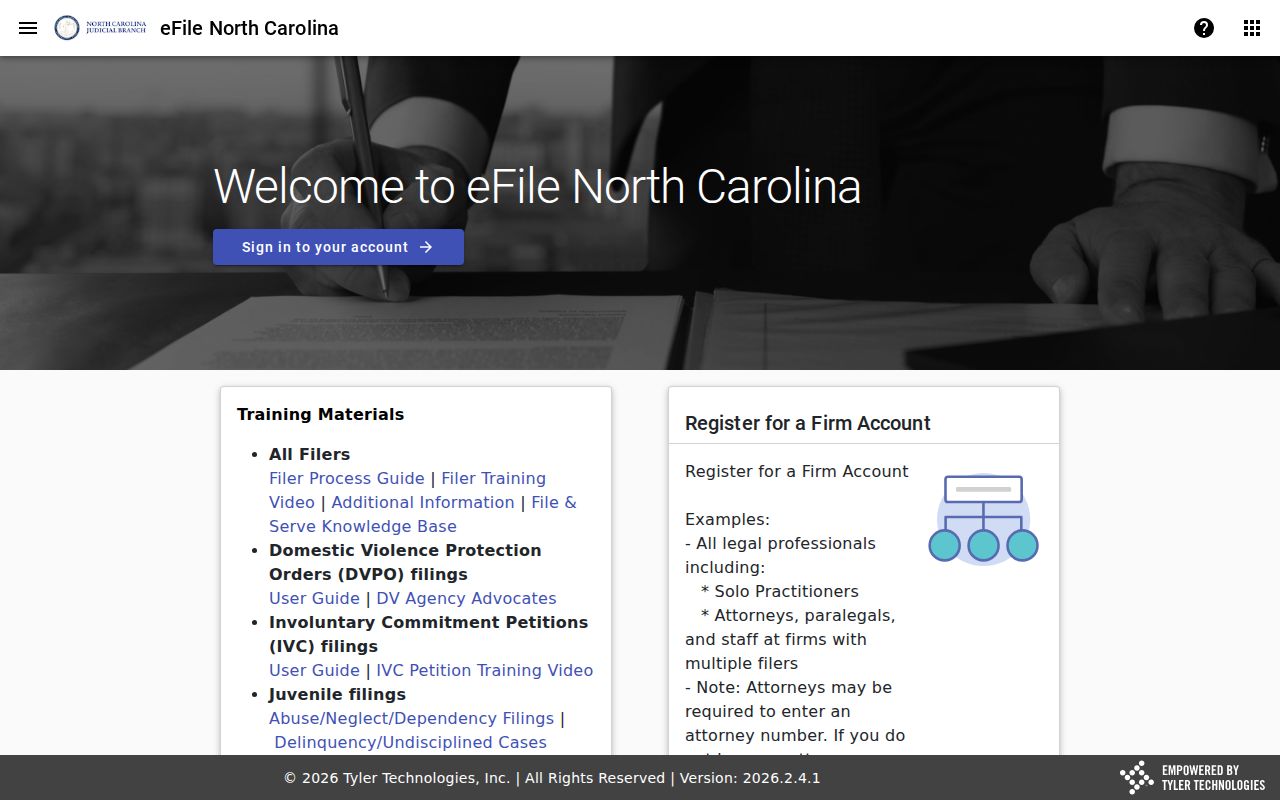 Rowan County case search image identifying North Carolina File and Serve