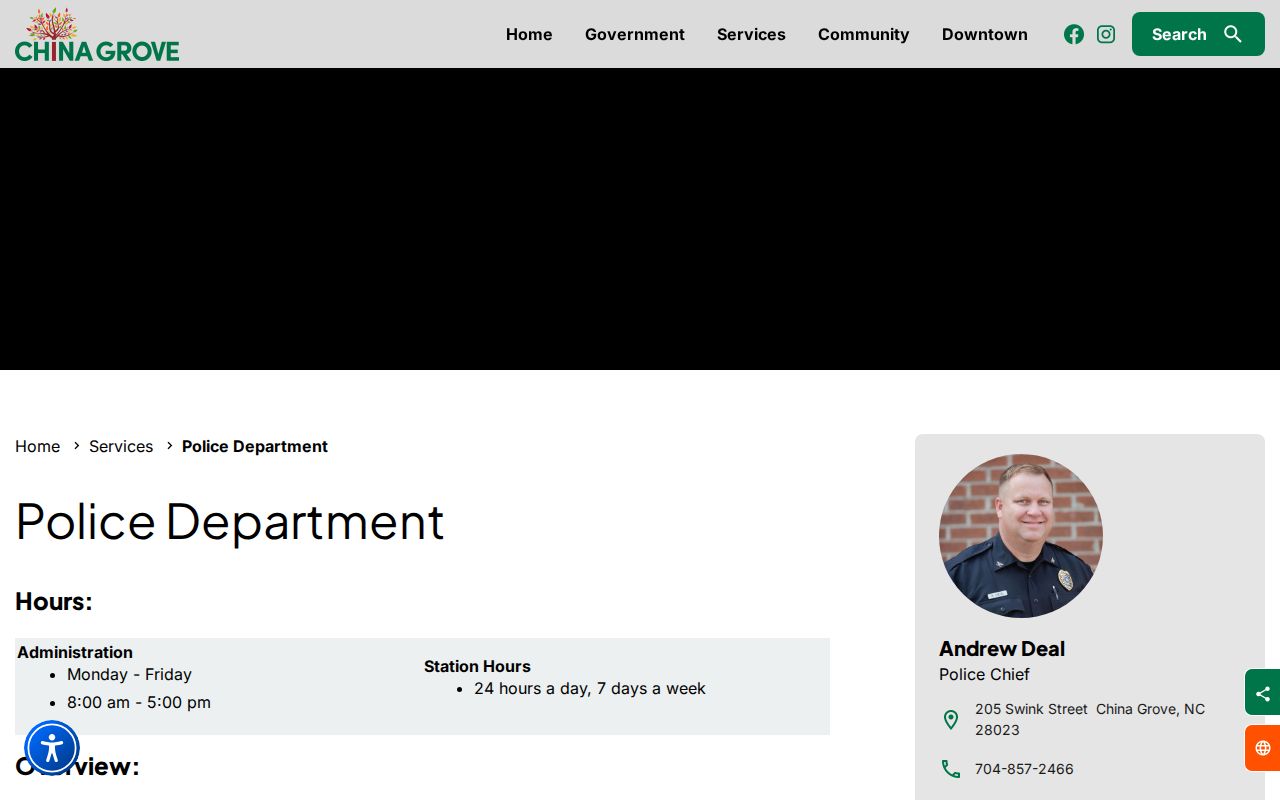 China Grove court records page distinguishing police enforcement from state court docket