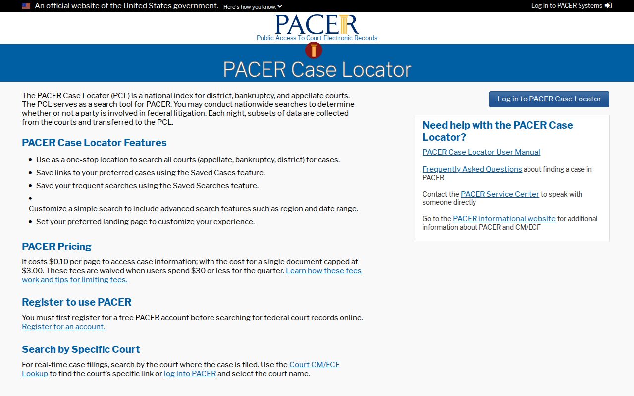China Grove court records source contrasting federal court locator with state docket