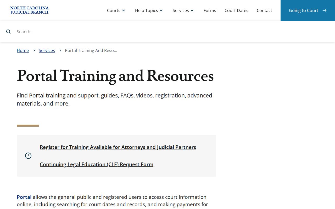 Rowan County court docket Portal training resources