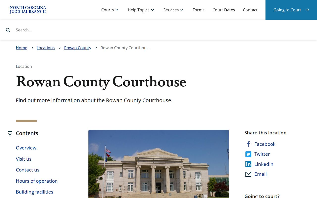 Rowan County court docket courthouse access