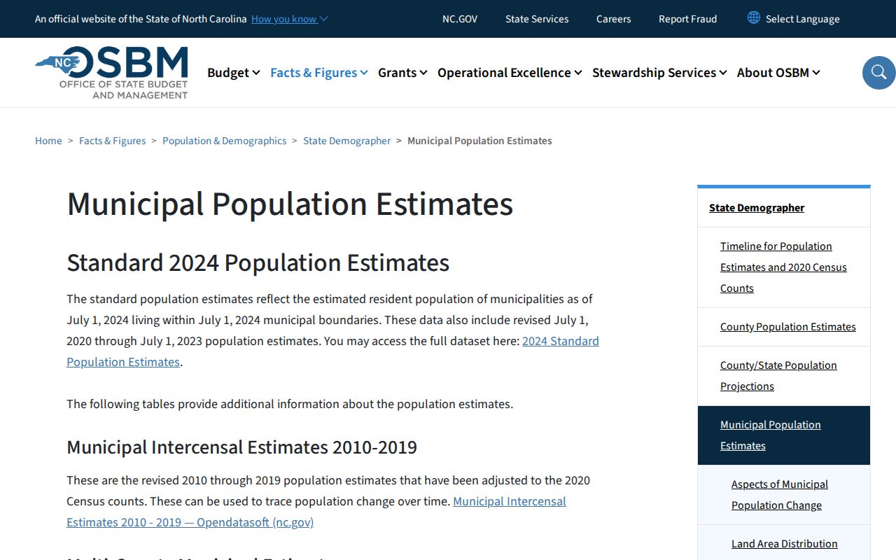 Kannapolis court records source for state municipal population estimate vintage
