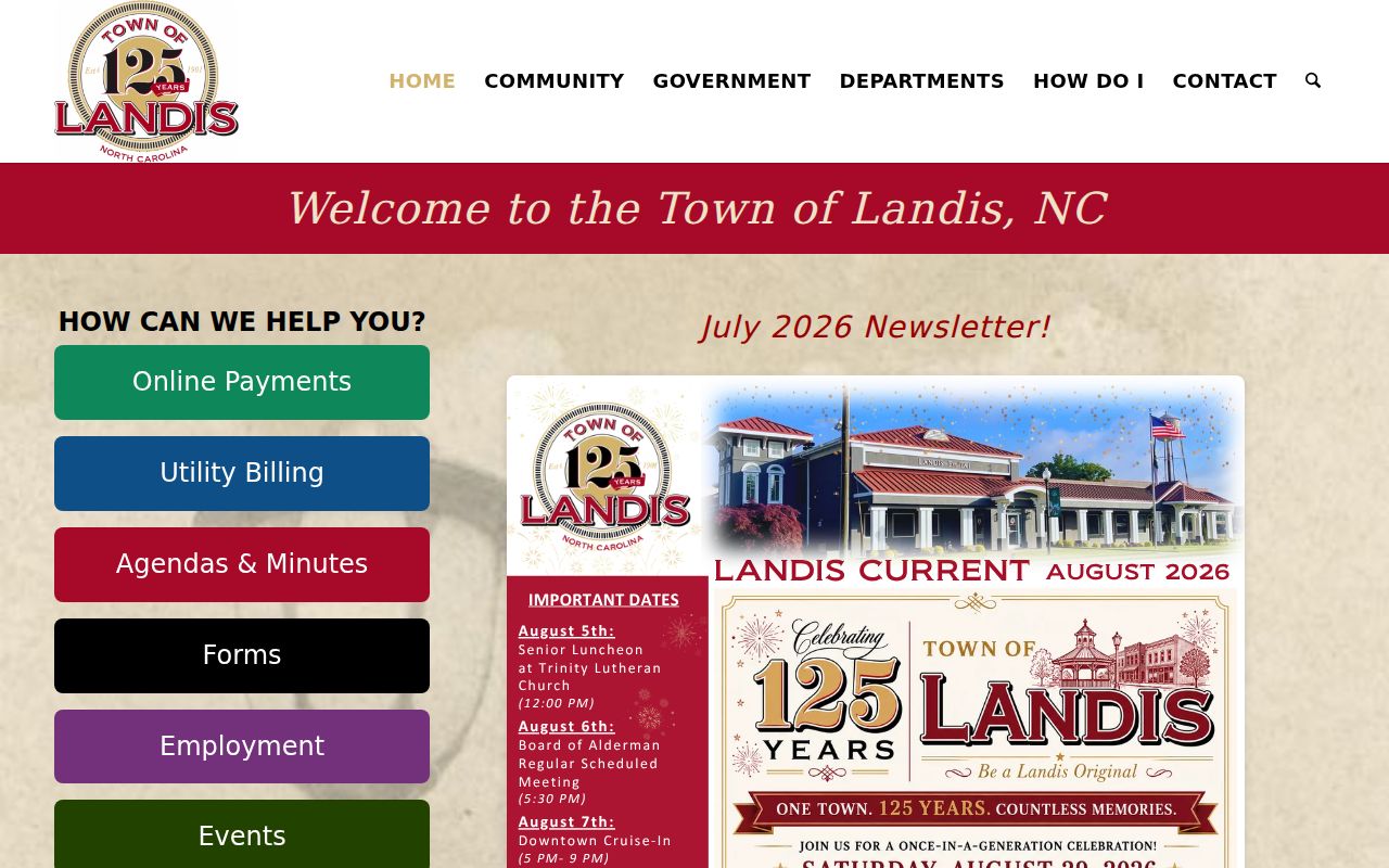 Landis court records source showing Town government distinct from court clerk
