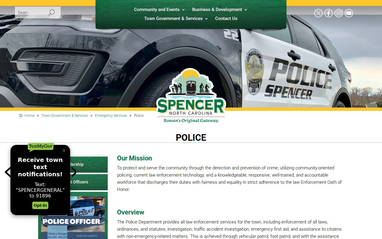Spencer court records page separating police enforcement from state court docket
