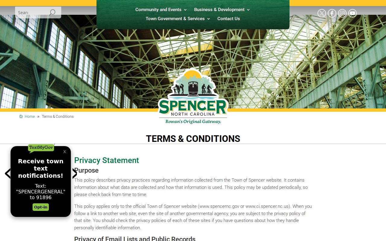 Spencer court records source for Town online record request policy