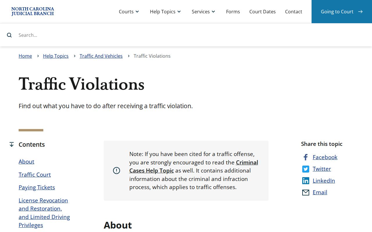 Rowan County traffic court image from North Carolina traffic violations guidance