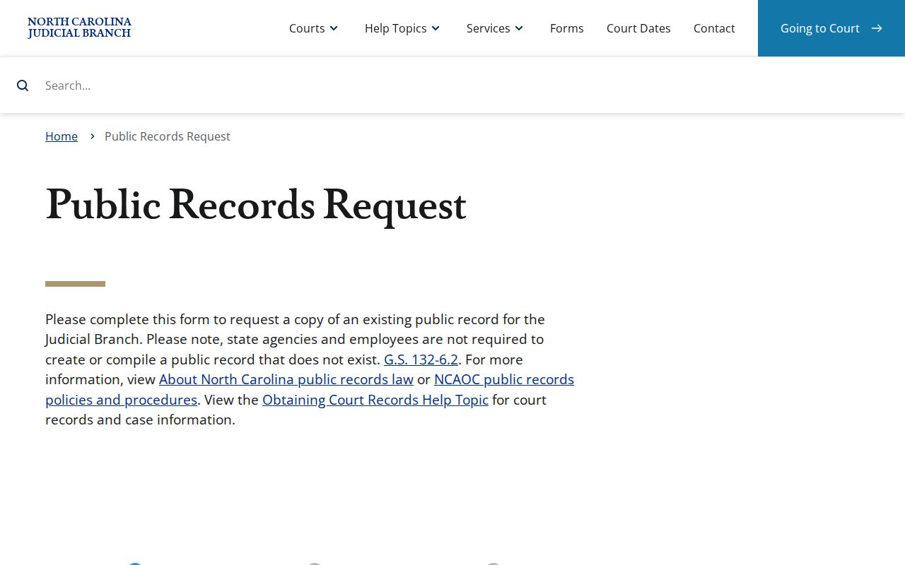 Rowan County traffic court image for NCAOC public records request route